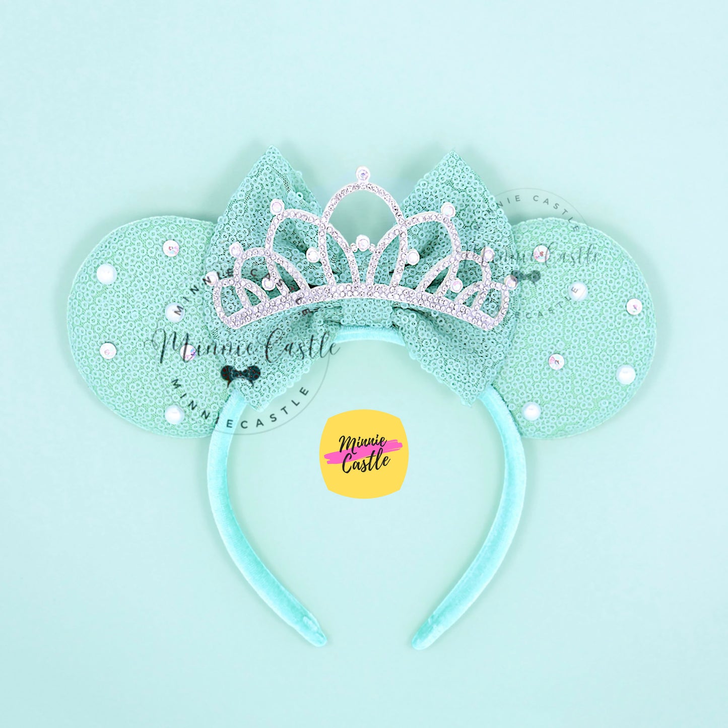 Spearmint Mouse Ears with Tiara