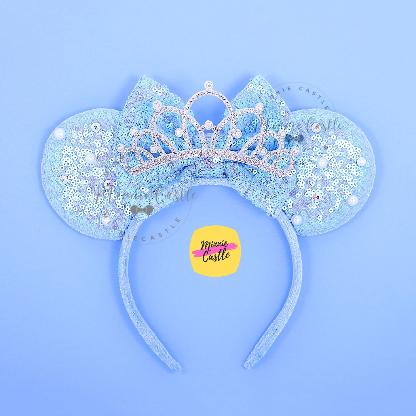 Cinderella Blue Mouse Ears with Tiara