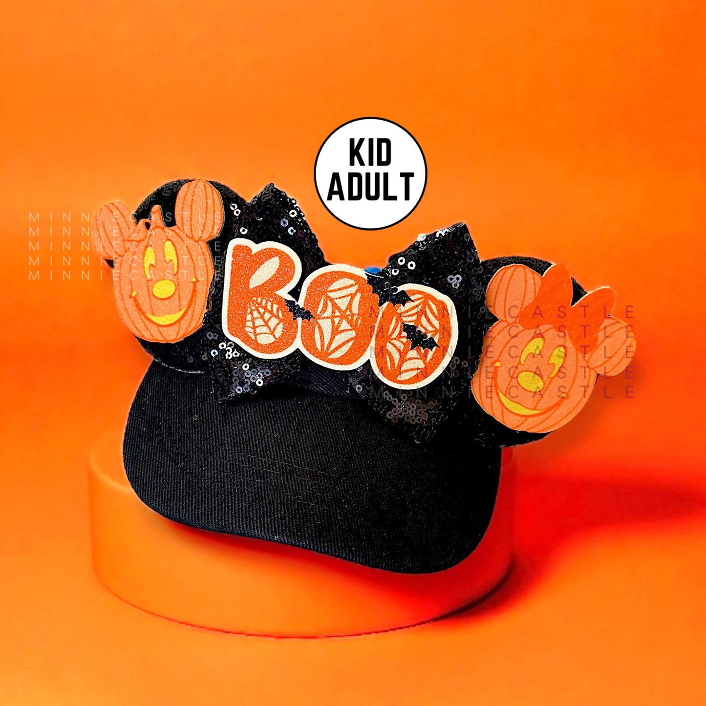 Halloween Pumpkin Mouse Ears Visor