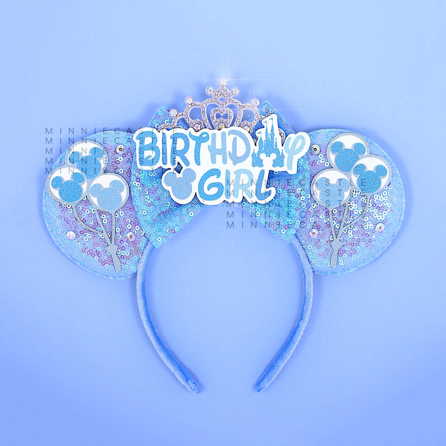 Cinderella Blue Birthday Girl Crown Ears