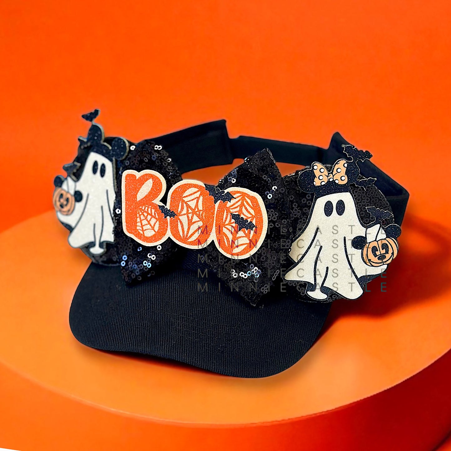 Halloween Pumpkin Mouse Ears Visor