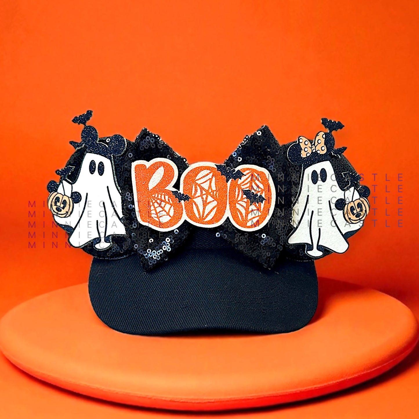 Halloween Pumpkin Mouse Ears Visor