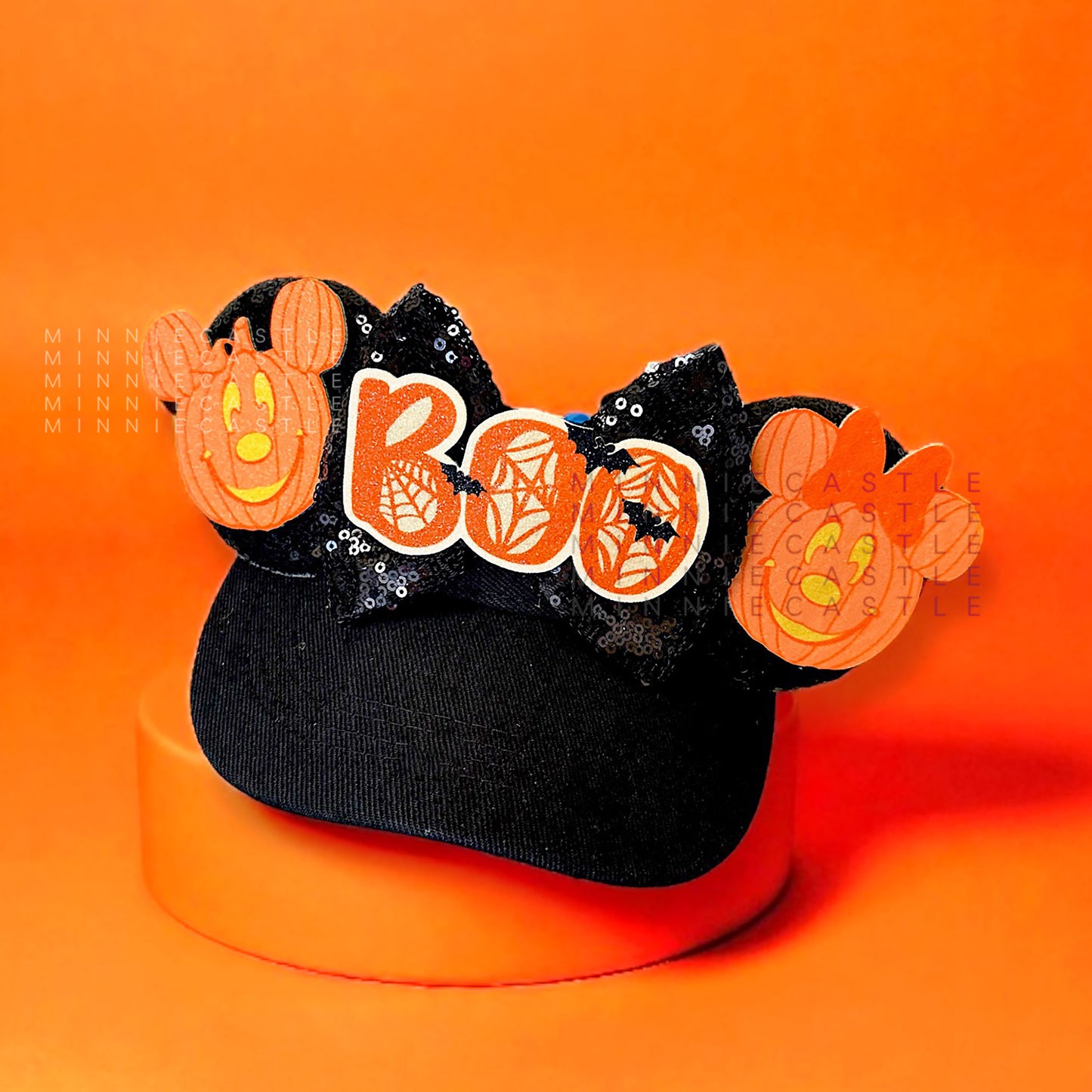 Halloween Pumpkin Mouse Ears Visor