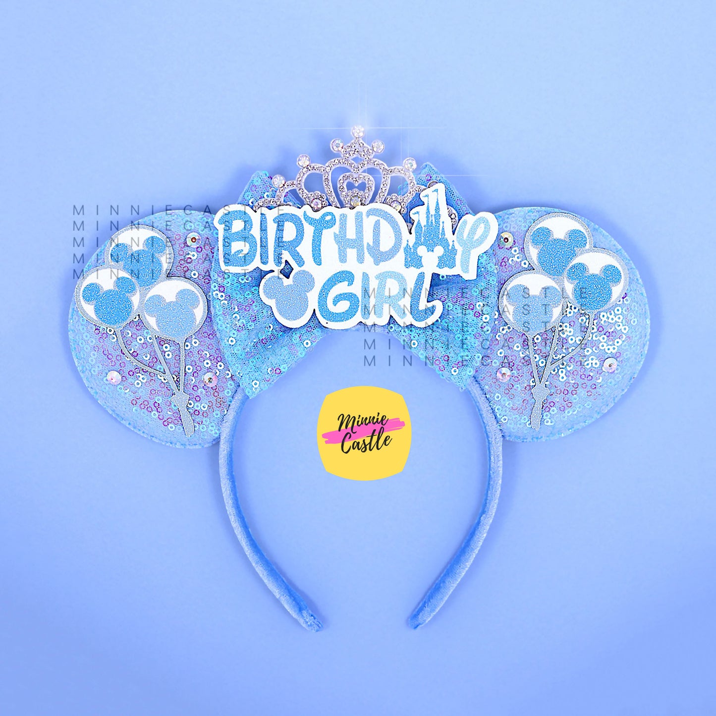Cinderella Blue Birthday Girl Crown Ears