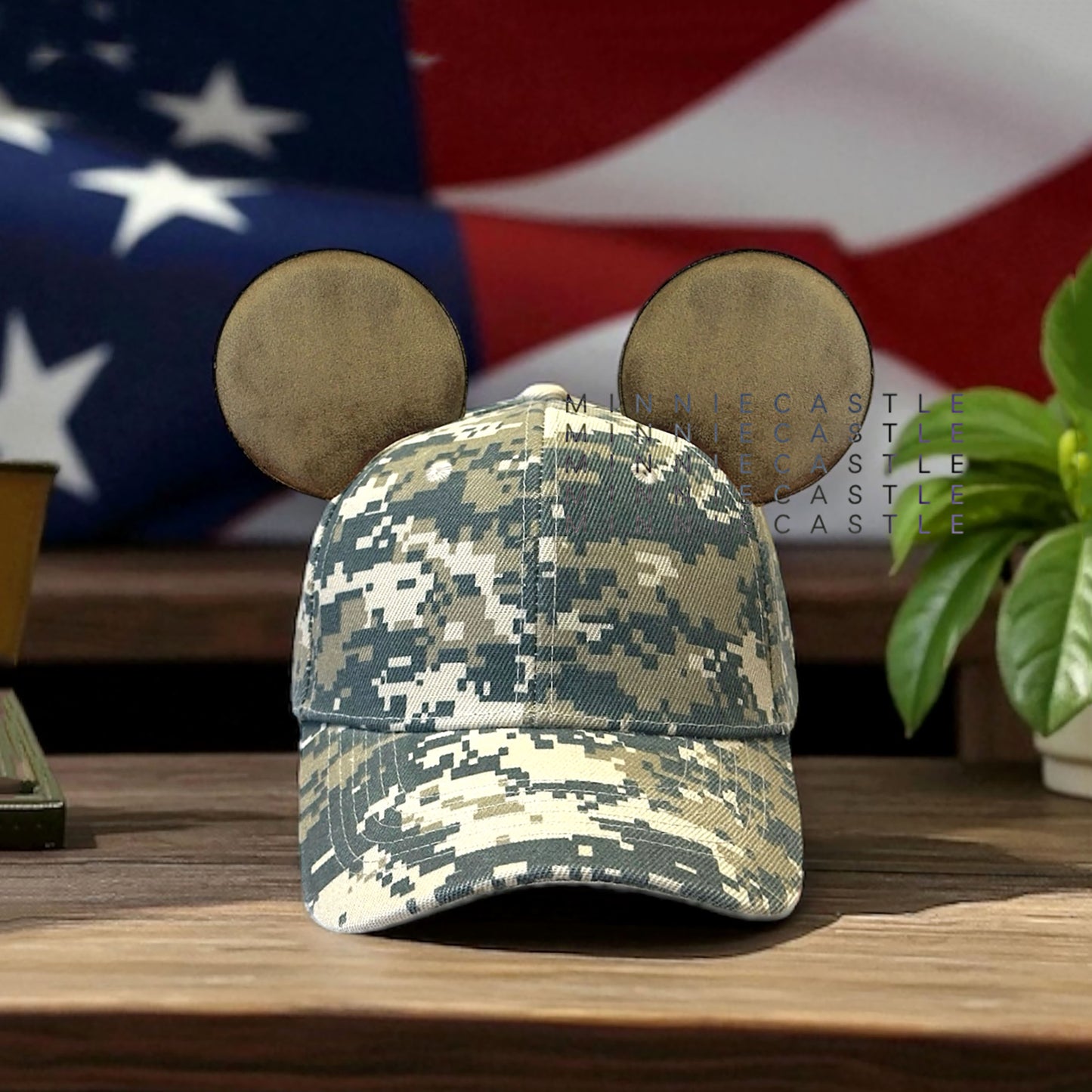 US Camo Military Army Mouse Ears Hat