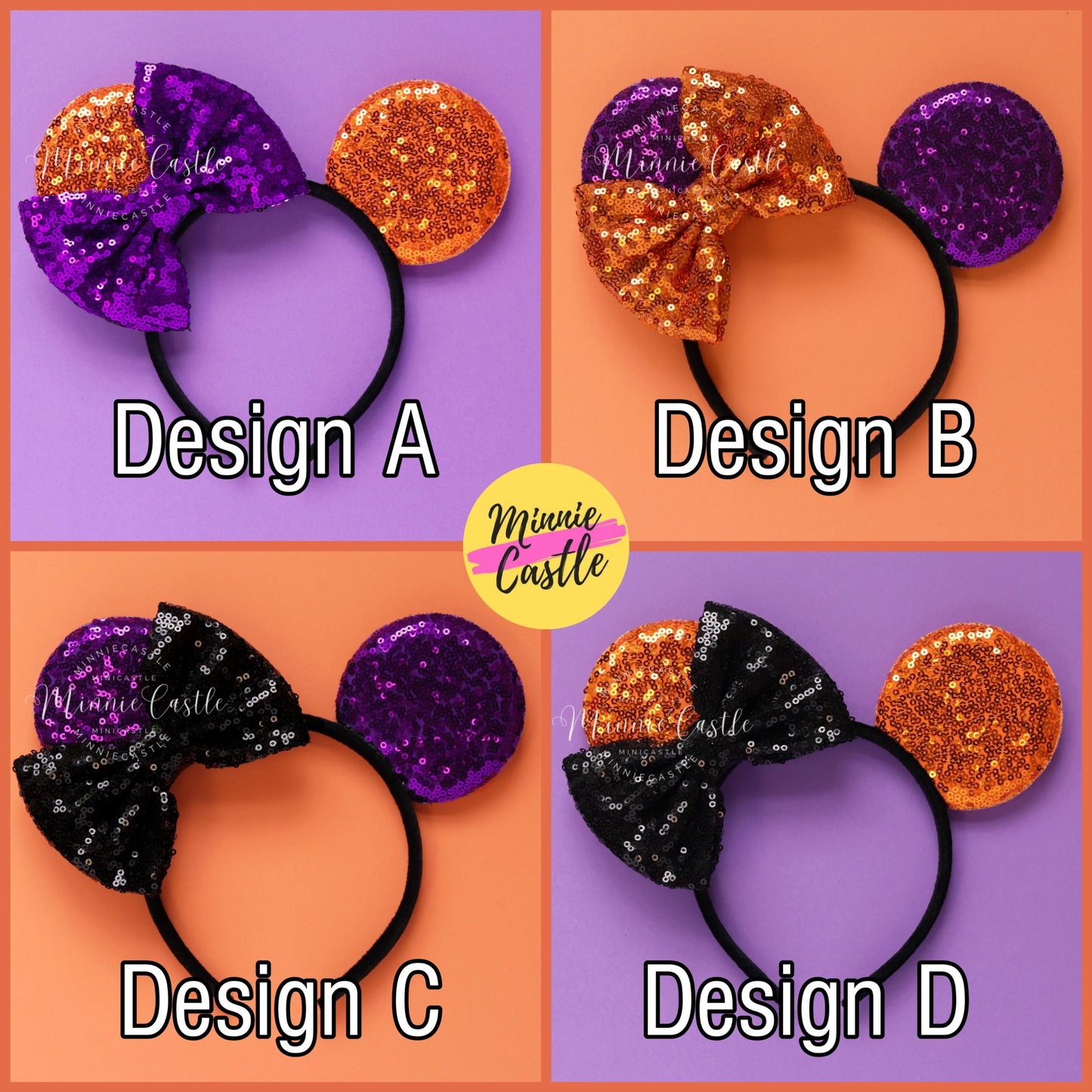 Halloween tilted bow mouse ears