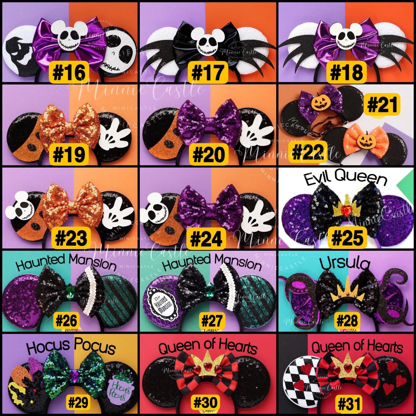 Halloween Mickey Ears Collections (Elastic Headband)