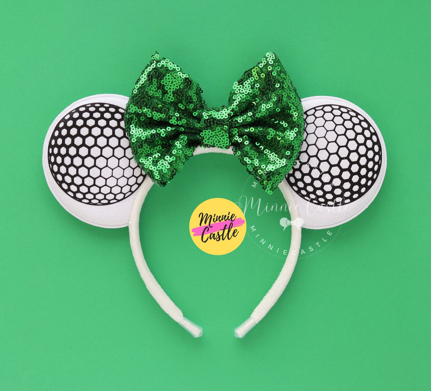 Golf Sports Mouse Ears with Sequin Bow