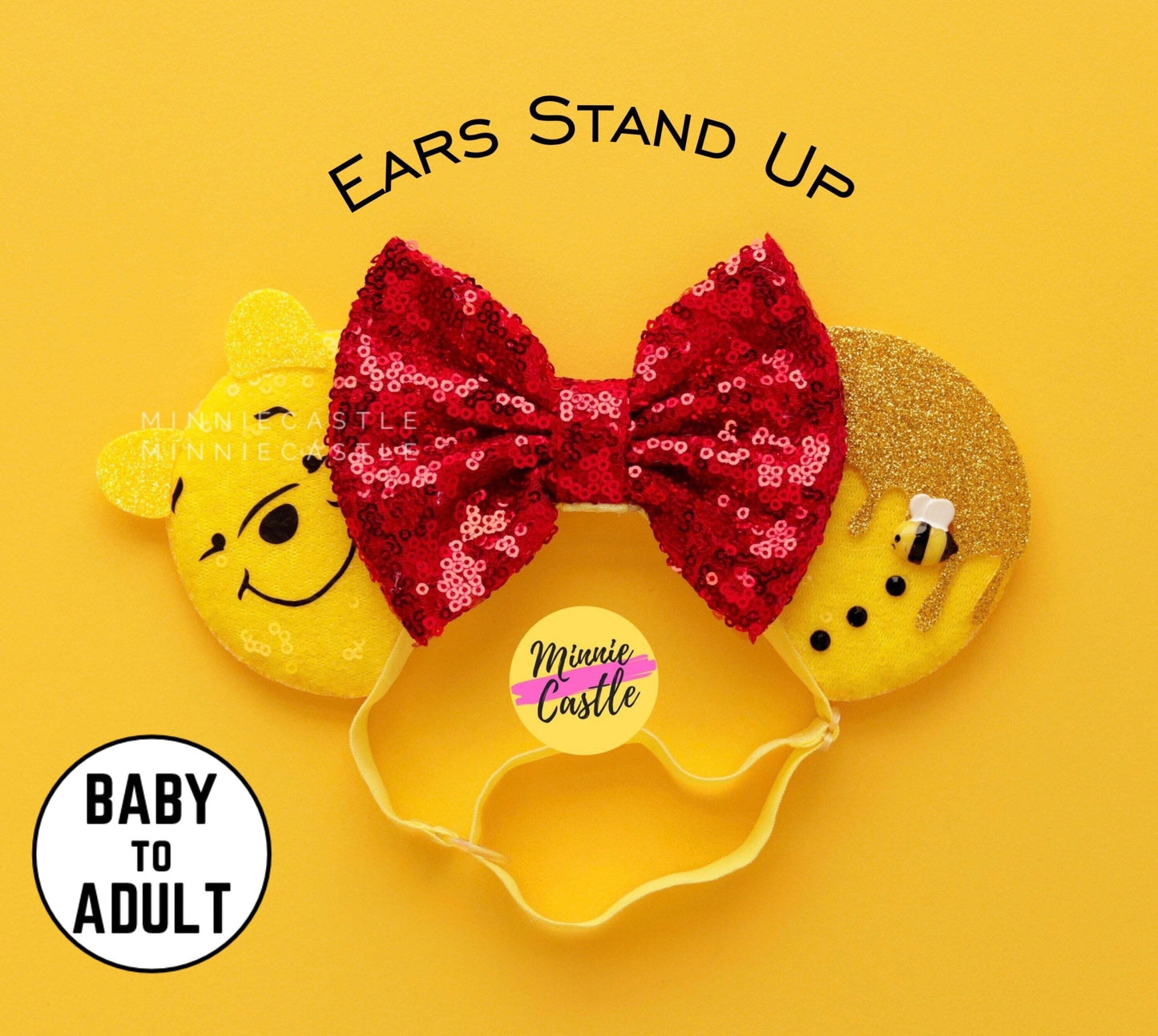 Poo Honey Mouse Ears (Elastic Headband)