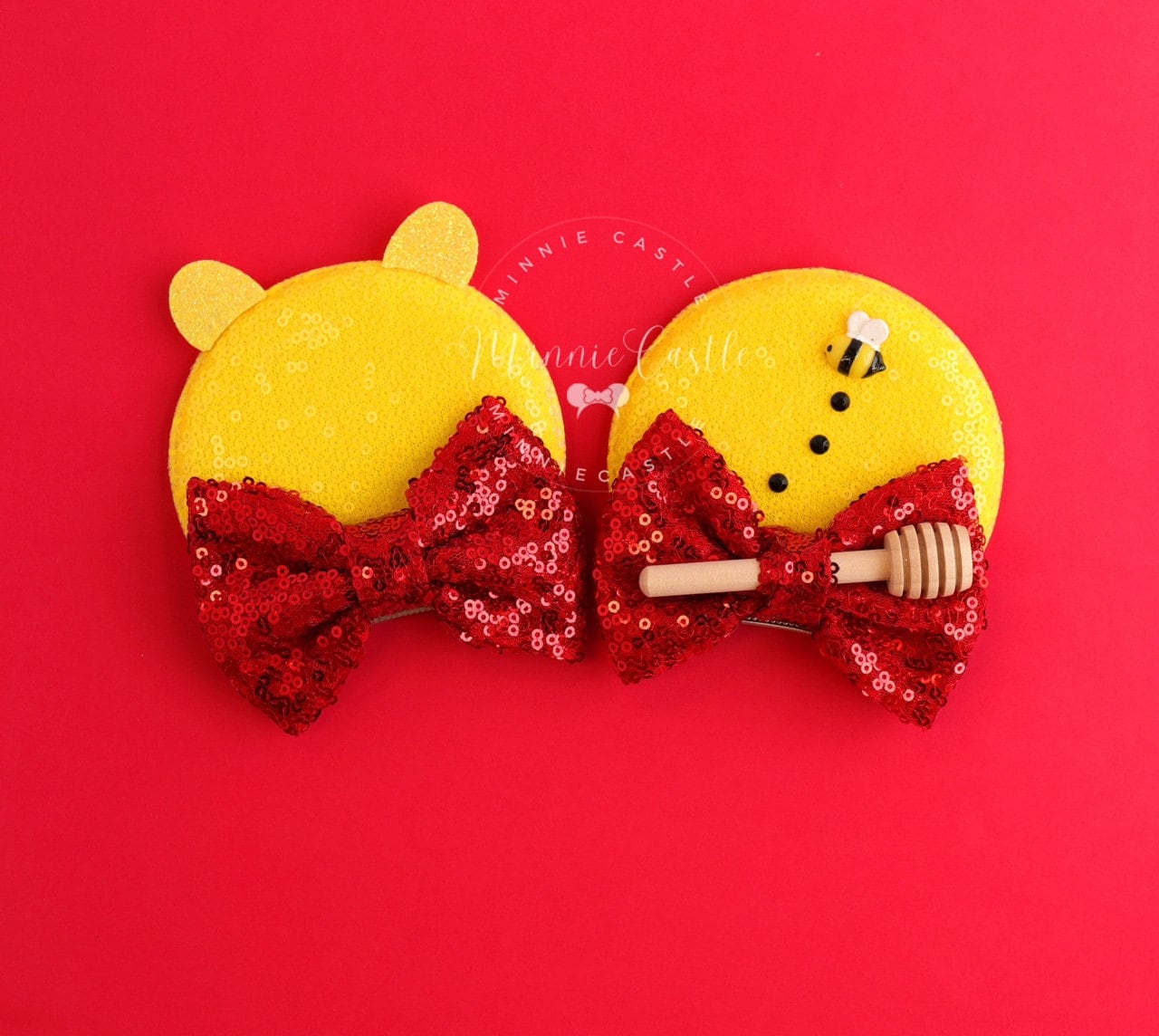 Poo Bear Mouse Ears Hair Clips