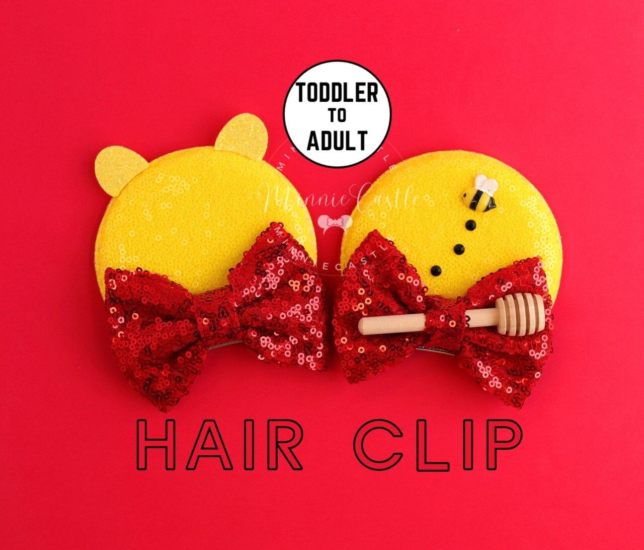 Poo Bear Mouse Ears Hair Clips