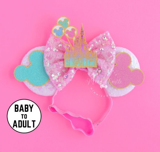 Mickey Ears with Castle (Elastic Band)