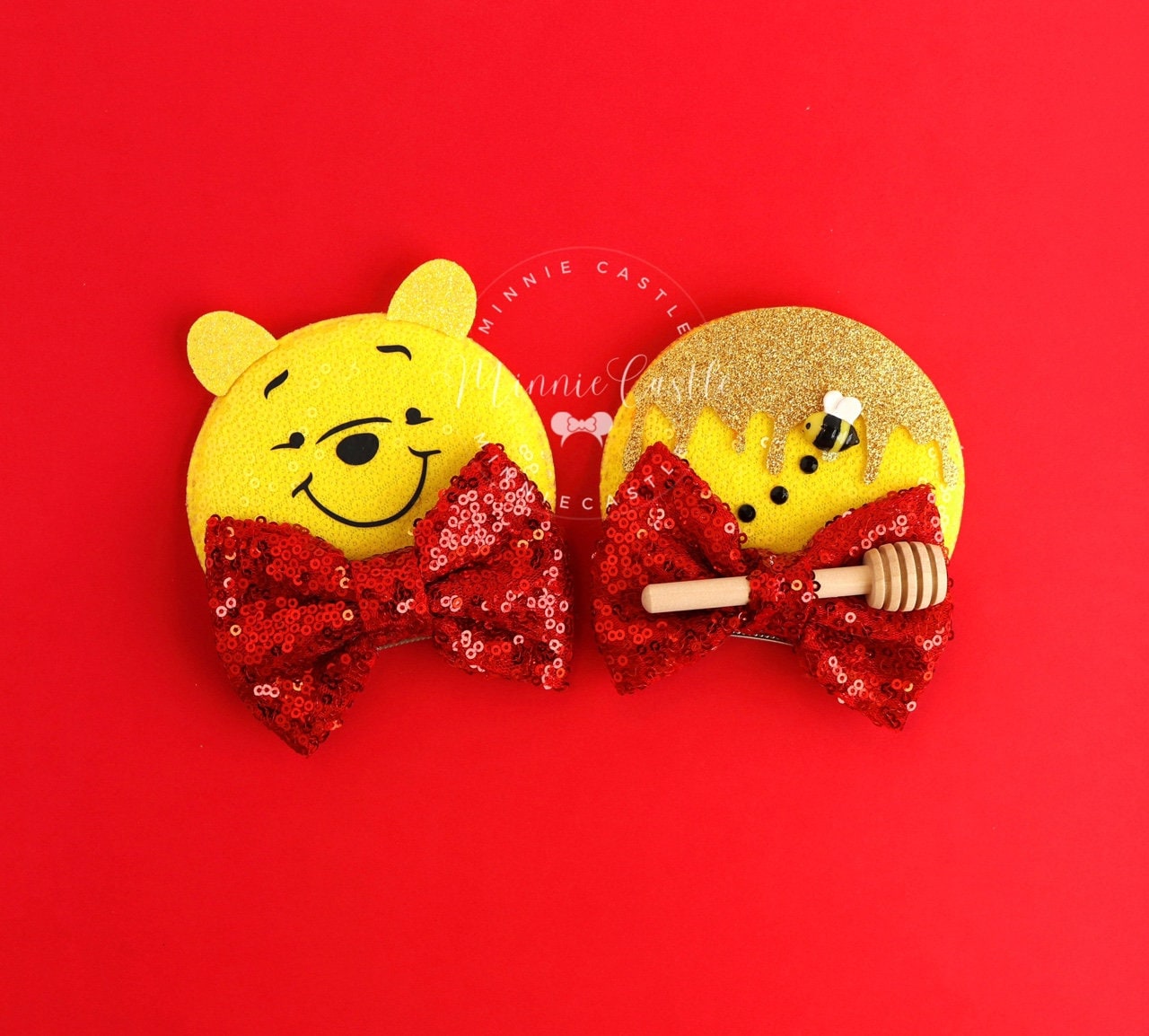 Poo Bear Mouse Ears Hair Clips