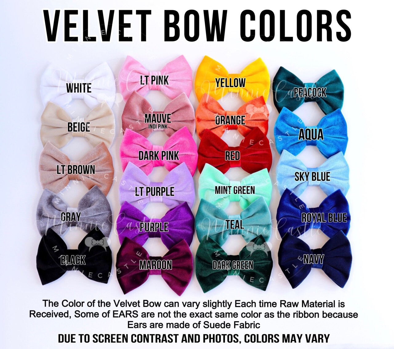 Set of 3 Large Velvet Hair Bows