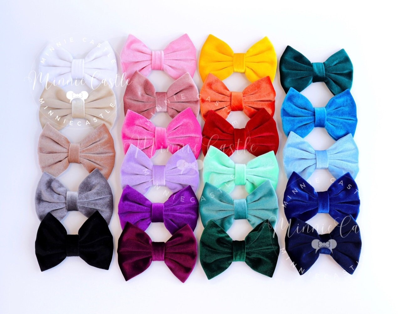 Set of 3 Large Velvet Hair Bows