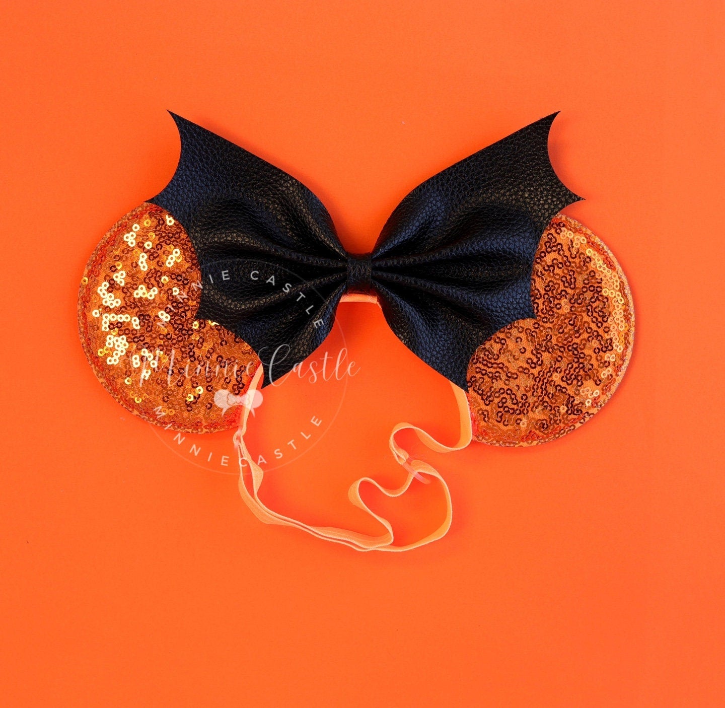 Halloween Bat Bow with spider Web Mouse Ears (Elastic Headband)