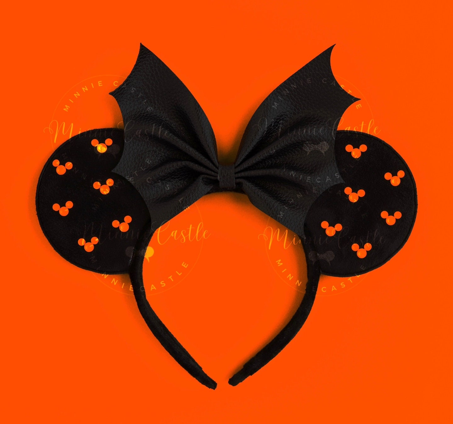 Bat Bow Halloween Matte/seude Mouse Ear