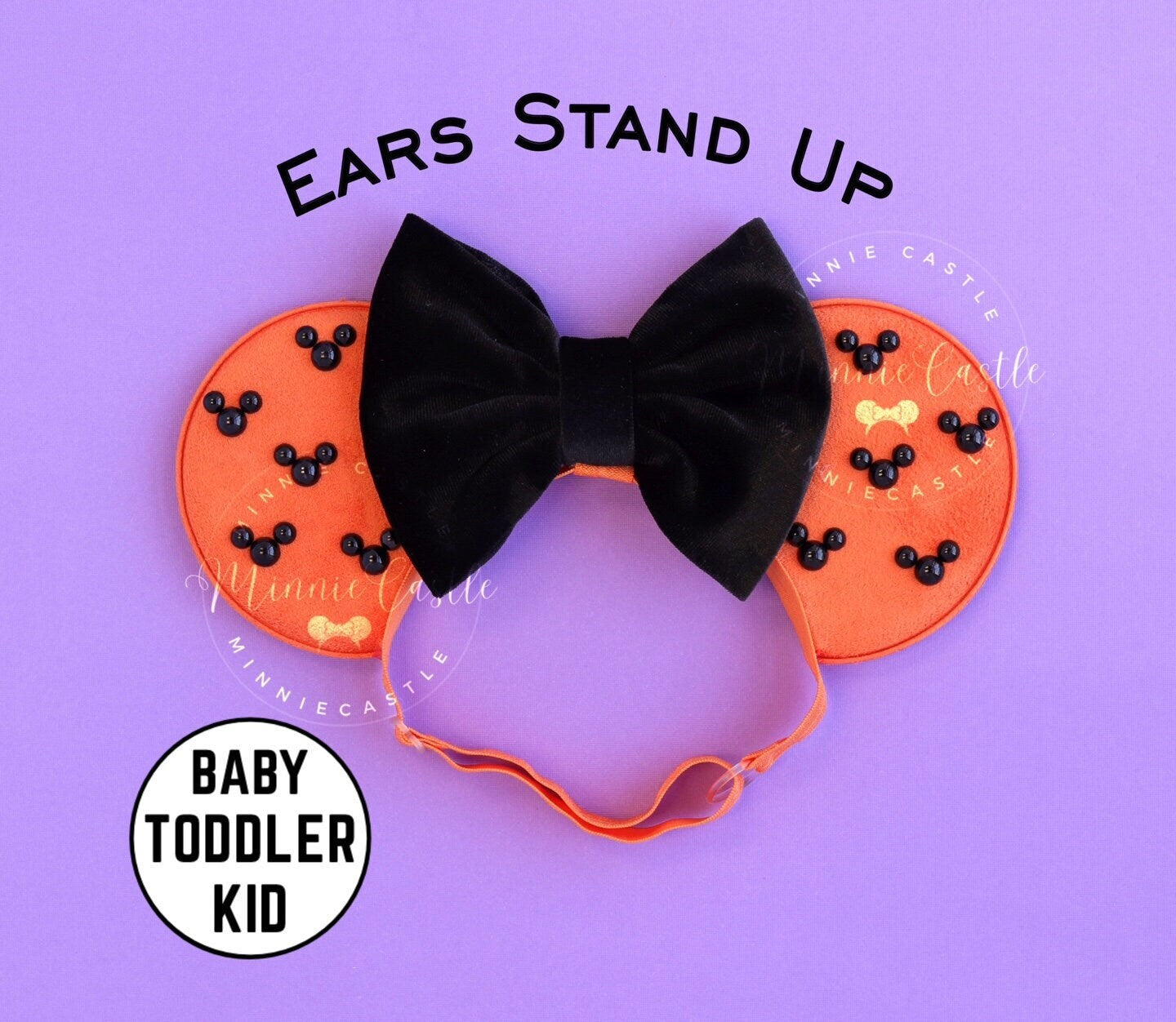 Halloween Mickey Pearls Mouse Ears (Elastic Headband)