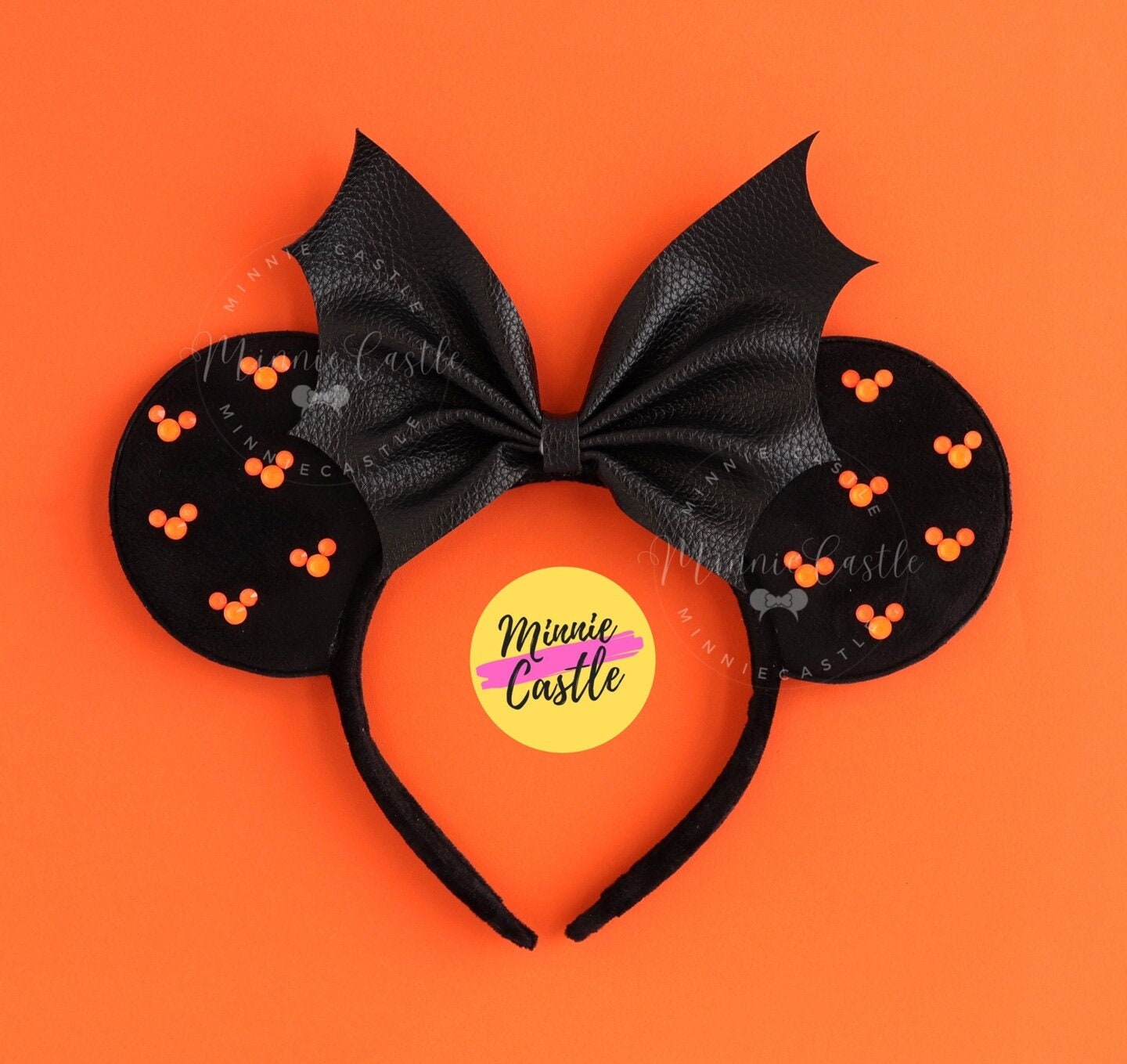 Bat Bow Halloween Matte/seude Mouse Ear