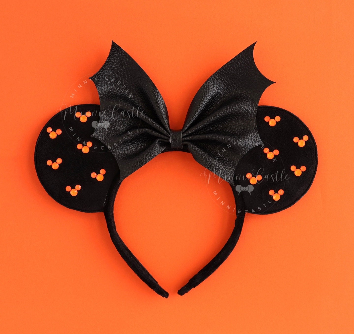 Bat Bow Halloween Matte/seude Mouse Ear