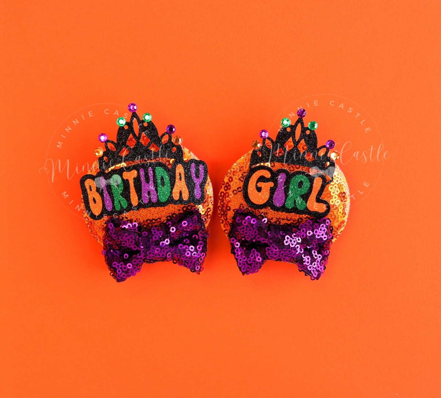 Halloween Birthday Girl Mickey Ears Hair Clips