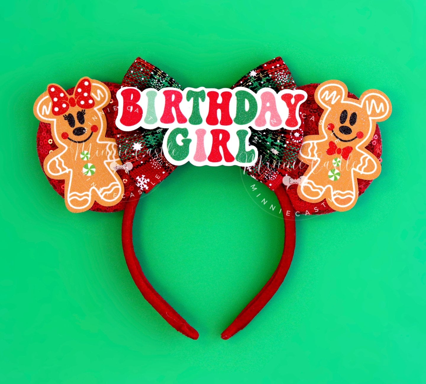 Christmas Birthday Balloon & GingerBread Mouse Ears