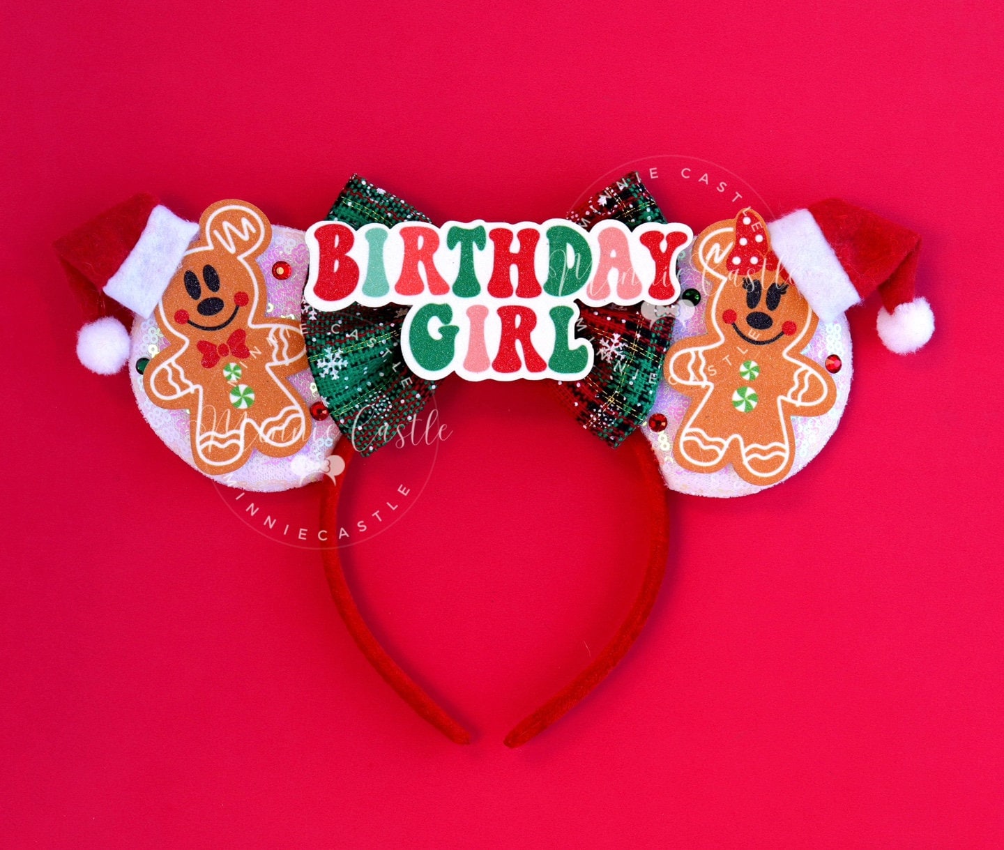 Christmas Birthday Balloon & GingerBread Mouse Ears