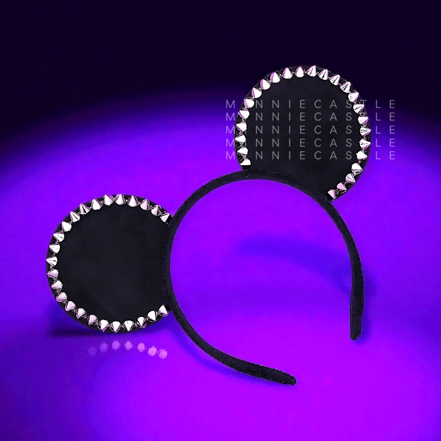 Metallic Goth Mouse Ears with Bat Bow