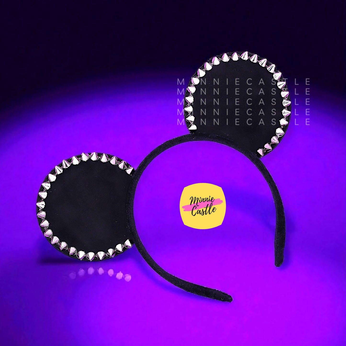 Metallic Goth Mouse Ears with Bat Bow