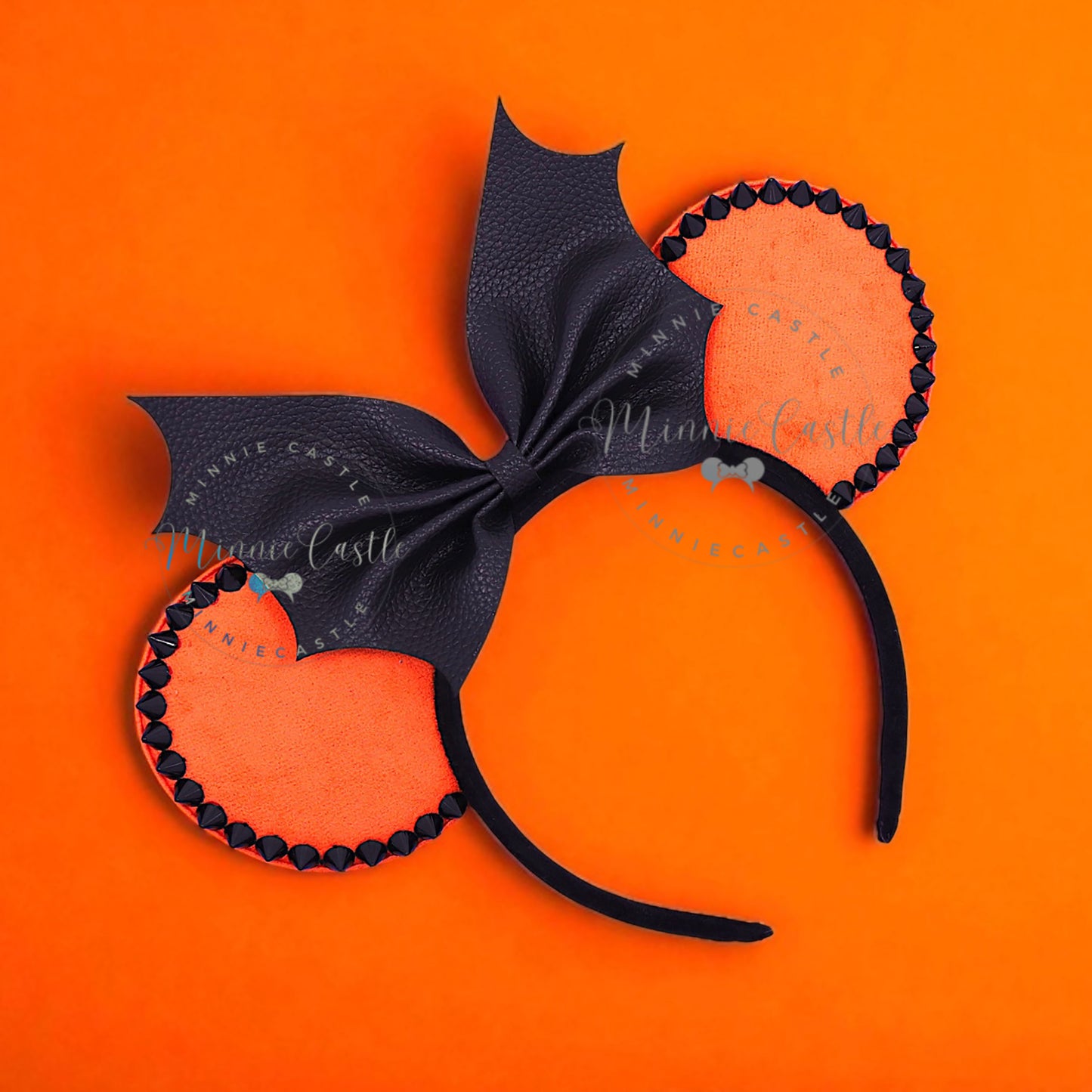Metallic Goth Mouse Ears with Bat Bow