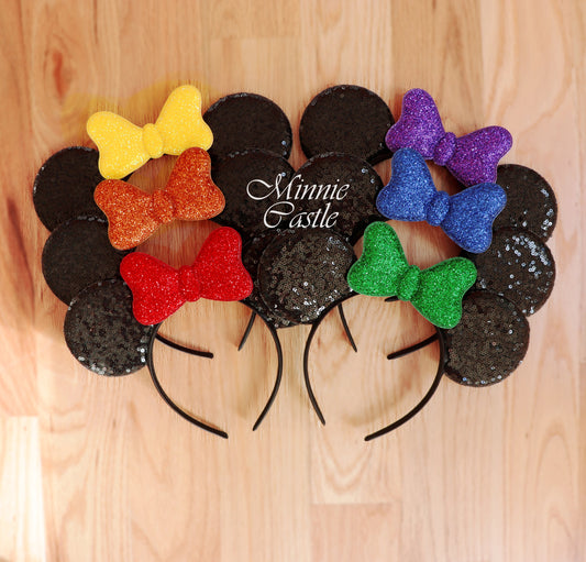 Glitter Bow Mouse Ears