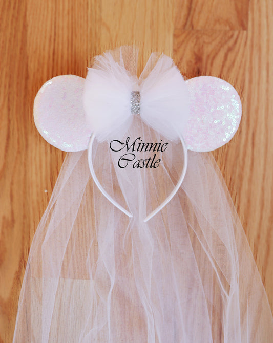 Bride Mickey Ears with Veil