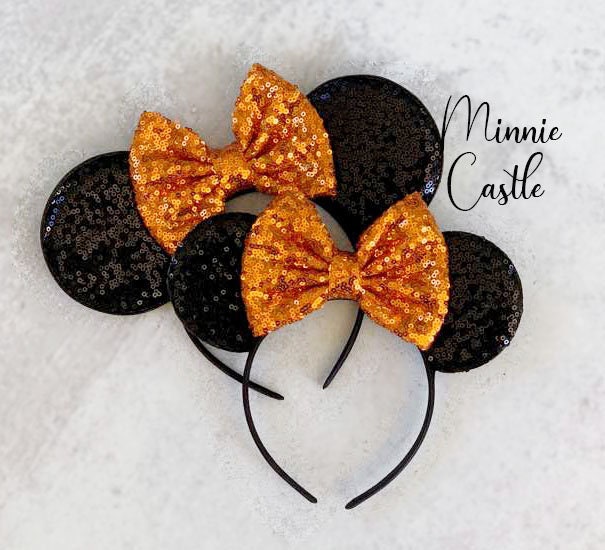 Black and Orange Halloween Mickey Ears