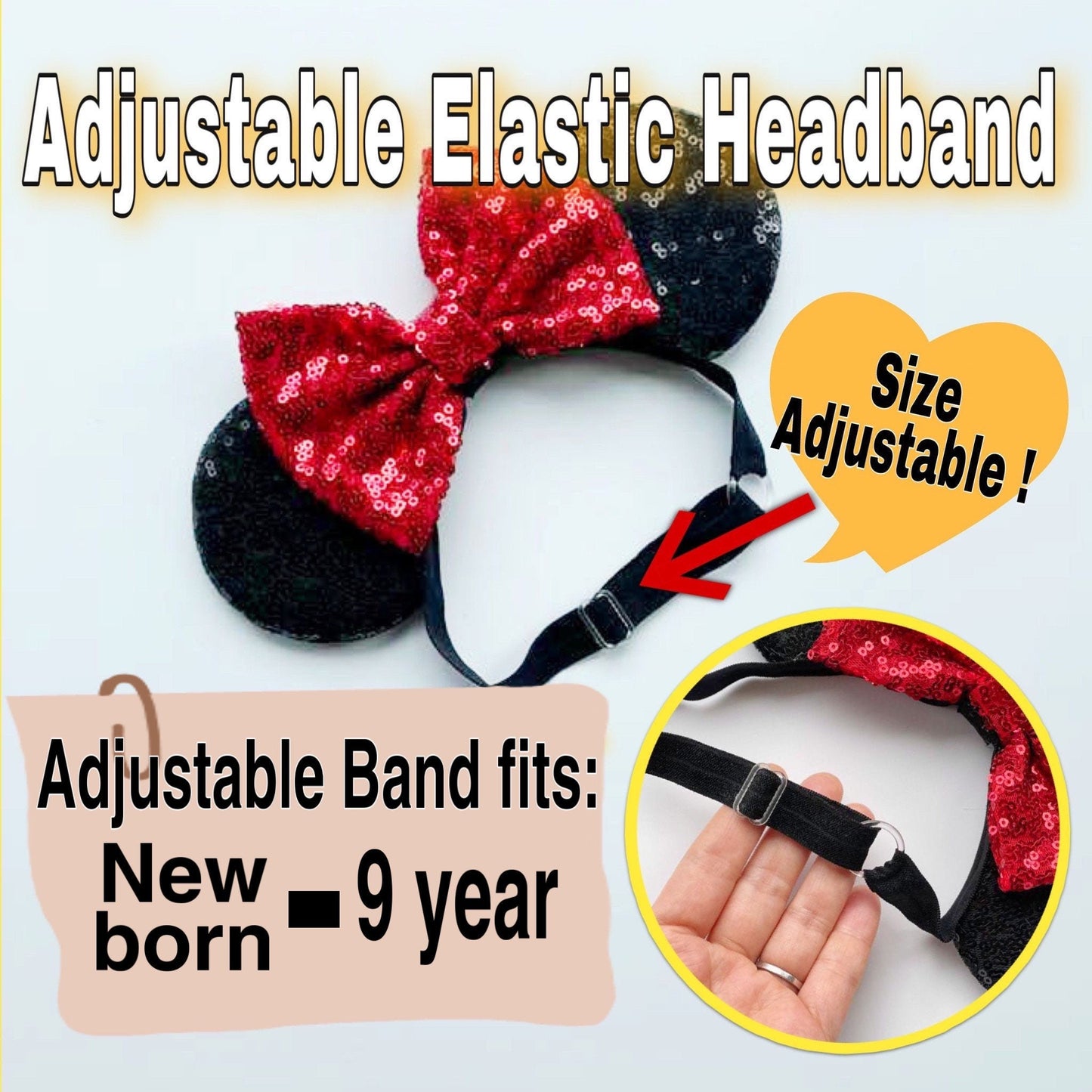 Rapunz Mickey Ears for Baby (Elastic Band)