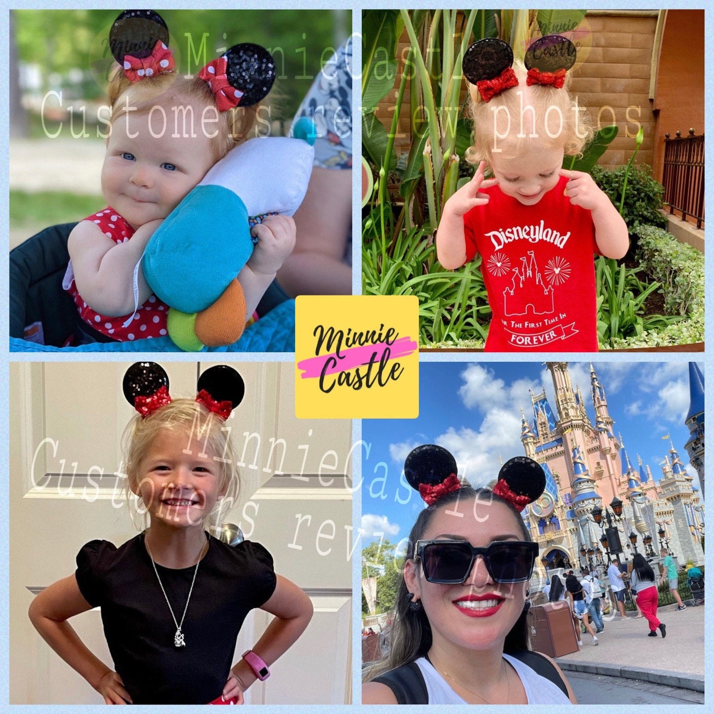 Valentines Day Mickey Ears Hair Clips