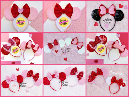 Valentine's Day Pink Red Mickey Ears