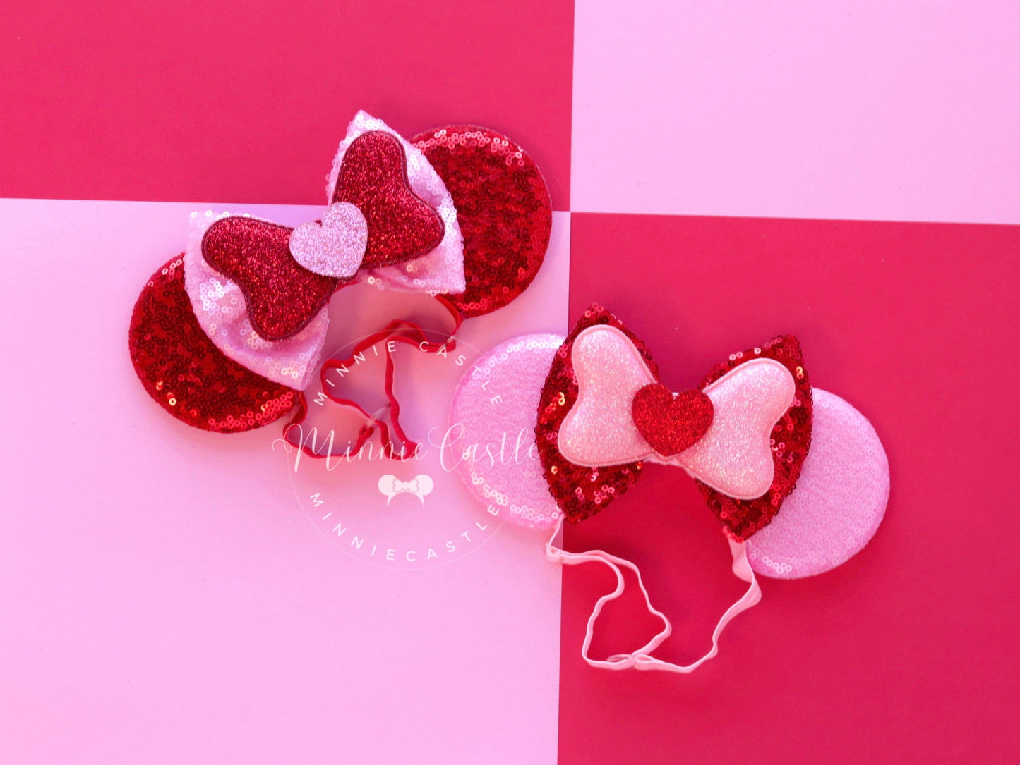 Valentine's Day Mickey Ears (Elastic Band)
