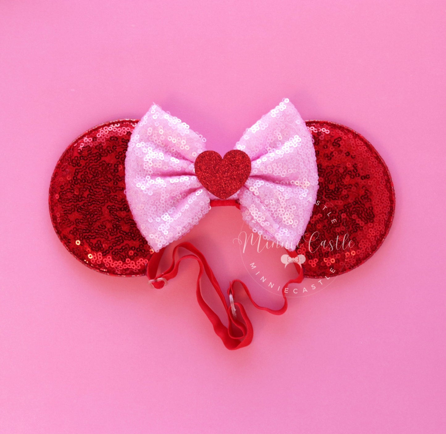 Valentine's Day Mickey Ears (Elastic Band)