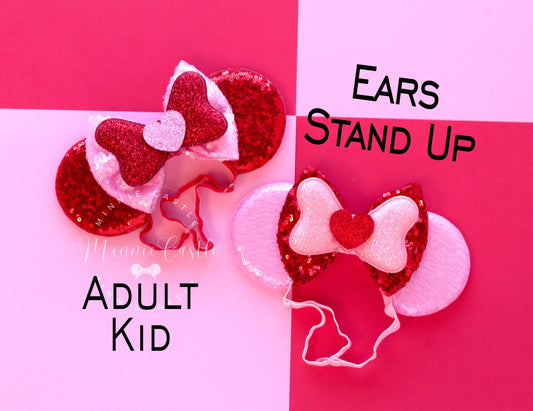 Valentines Mickey Ears (Elastic Band)