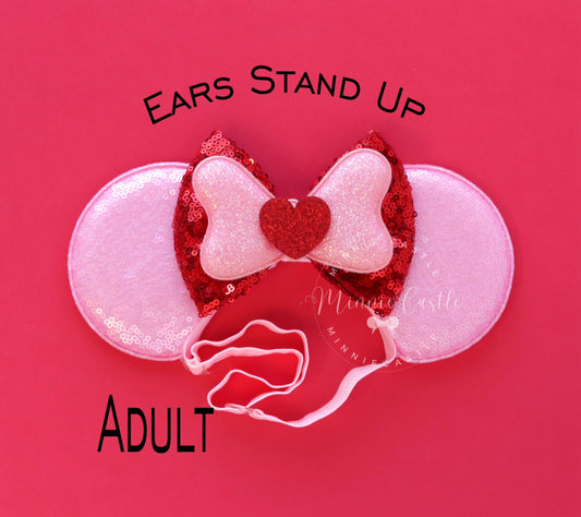 Valentines Mickey Ears (Elastic Band)