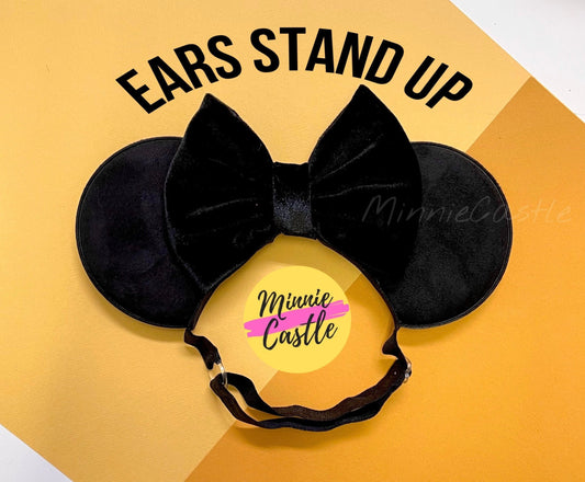 Velvet Mickey Ears (Elastic Band)