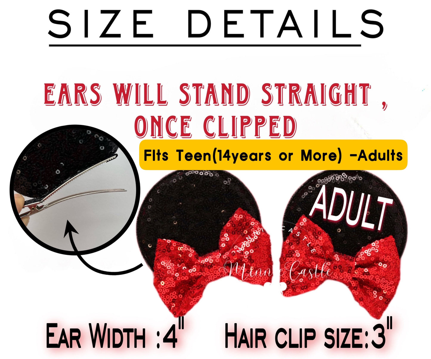 Chipmunk Mickey Ears Hair Clips