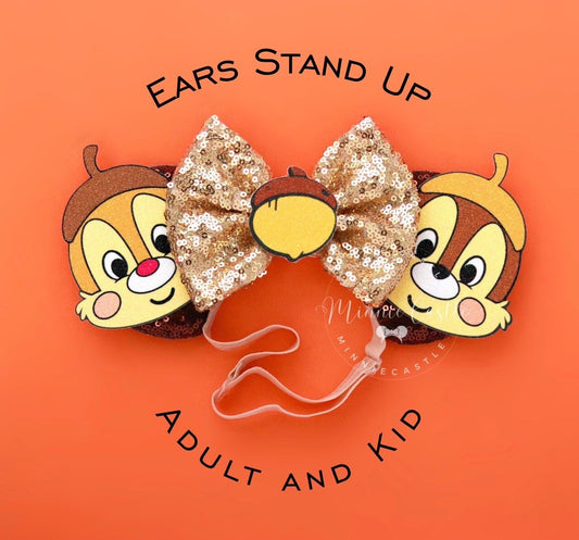 Chip munk and Dale Mickey Ears (Elastic Band)