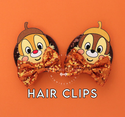 Chipmunk Mickey Ears Hair Clips