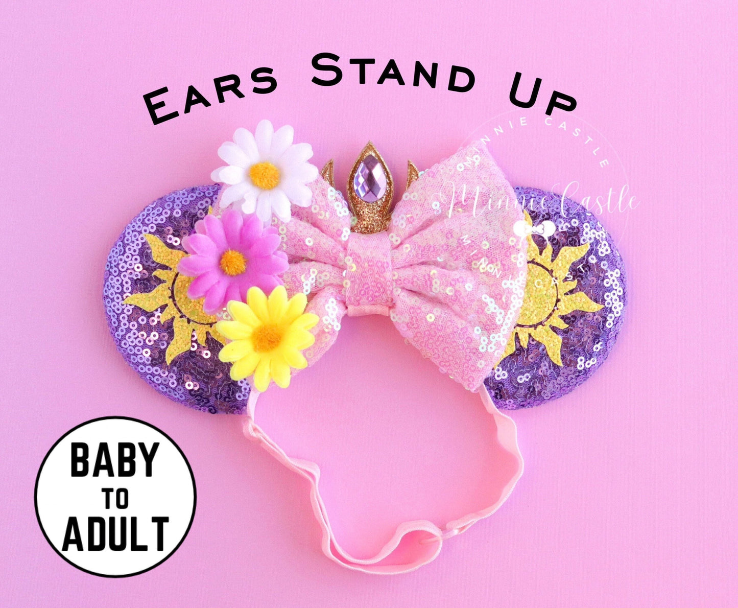 Rapunzel Ears Mickey Ears (Elastic Band)