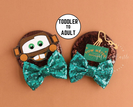 Tow Mater Mickey Ears Hair Clips