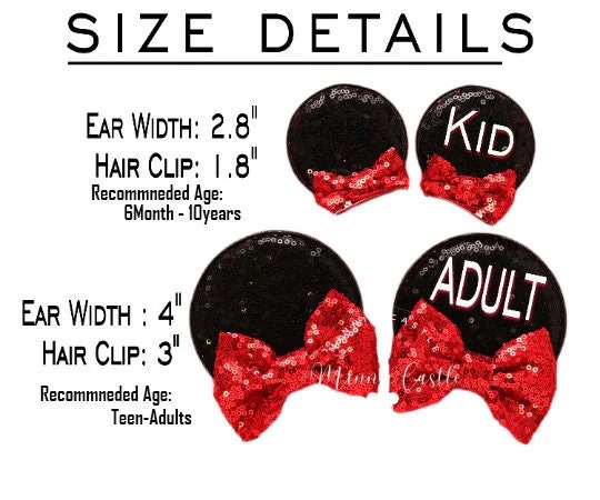 Remy Mickey Ears Hair Clips