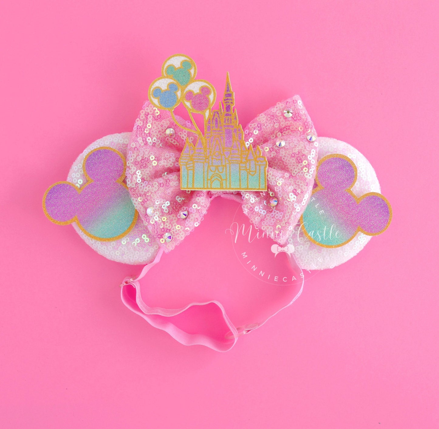 Minnie Ears with Crown (Elastic Band)
