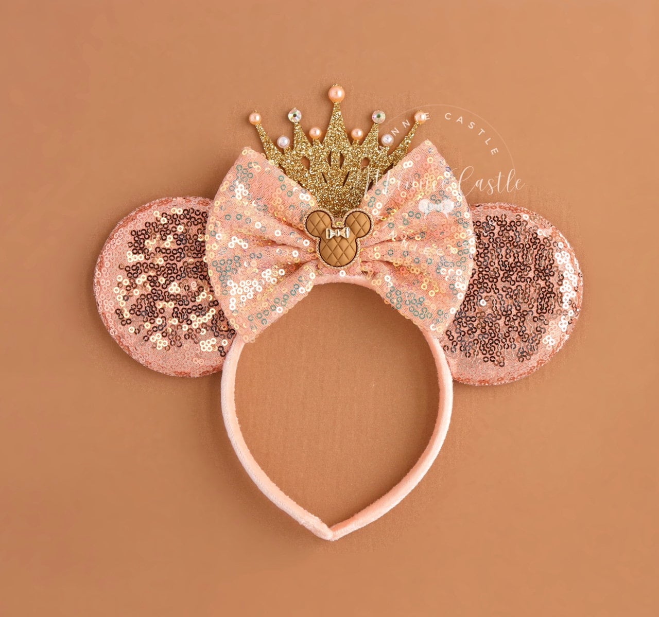 Rose Gold Mickey Ears with Crown