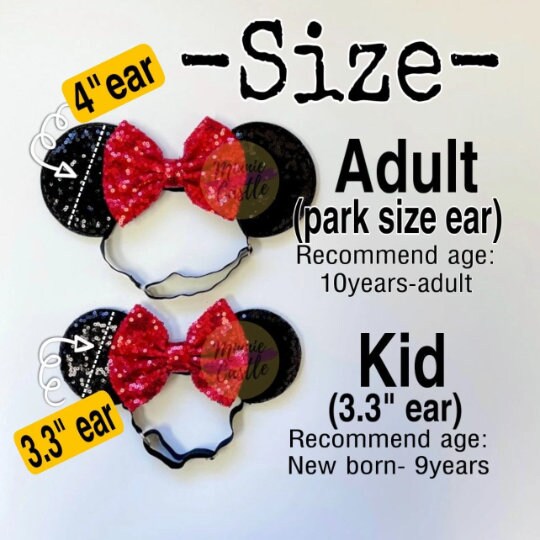 Mickey Ears with Crown (Elastic Band)